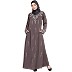 Designer Embellished Nida abaya- Ash Brown